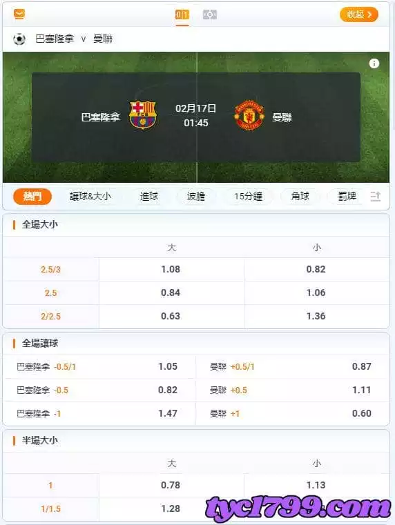 台灣運彩足球大小球