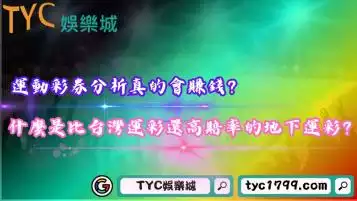 運動彩券分析真的會賺錢？什麼是比台灣運彩還高賠率的地下運彩？