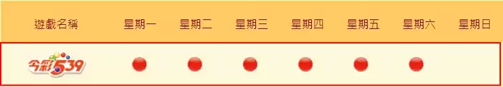 今彩539開獎時間