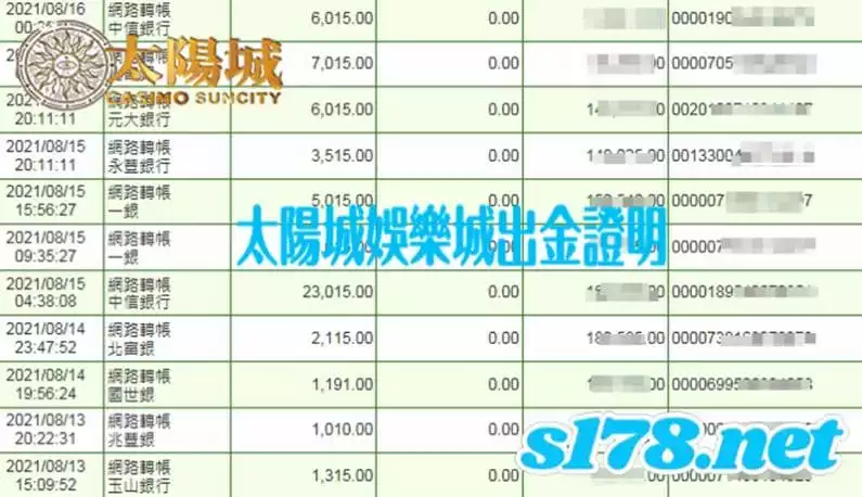 TYC娛樂城出金紀錄圖，誠信有口碑