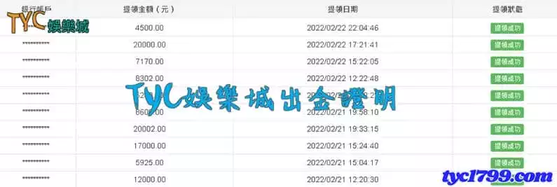 TYC娛樂城出金圖-讓你能把荷包賺滿的最佳好選擇!