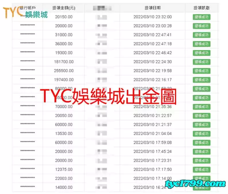 TYC娛樂城出金圖 誠信品牌出金保證,還不趕快加入!