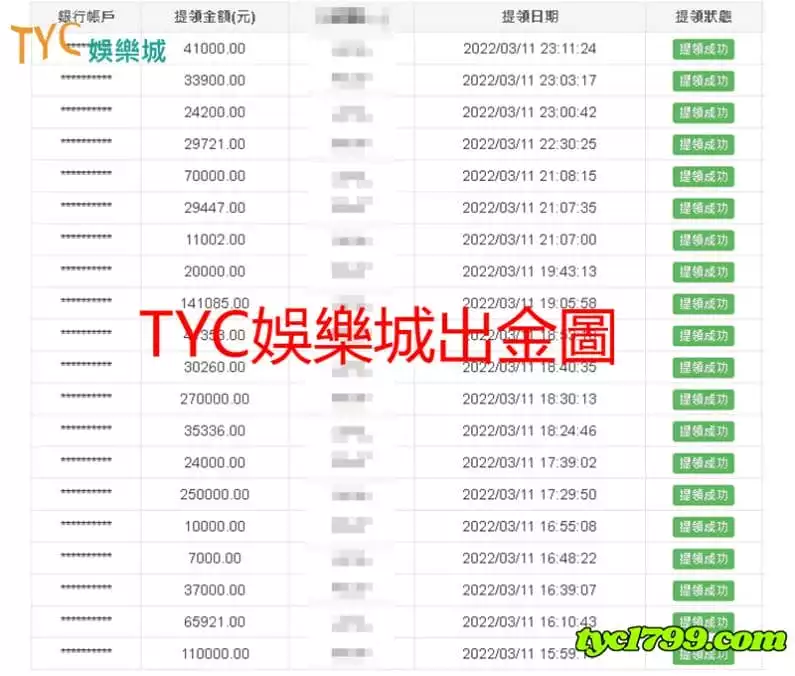 TYC娛樂城 信守不渝的出金保證!