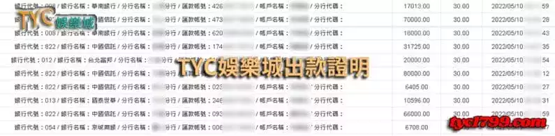 tyc娛樂城 信守不渝的出金保證!