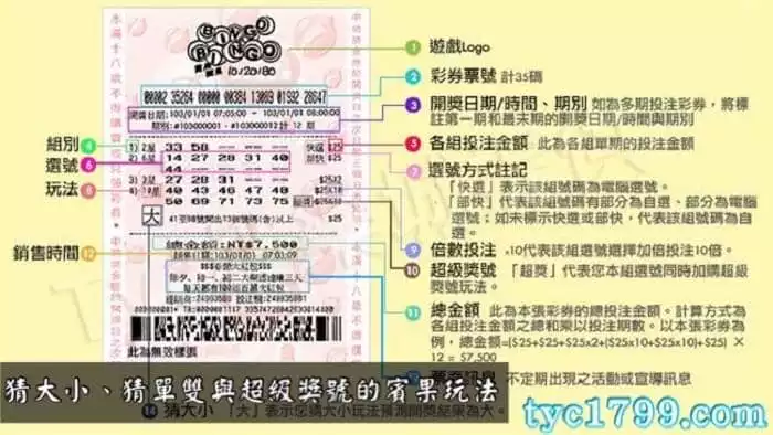 猜大小、猜單雙與超級獎號的賓果玩法