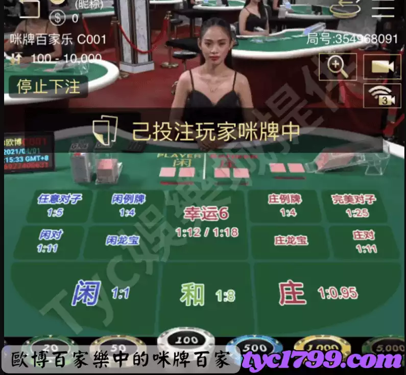 歐博百家樂中的咪牌百家