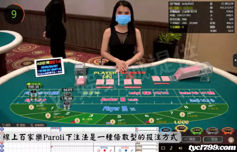 線上百家樂Paroli下注法是一種倍數型的投注方式