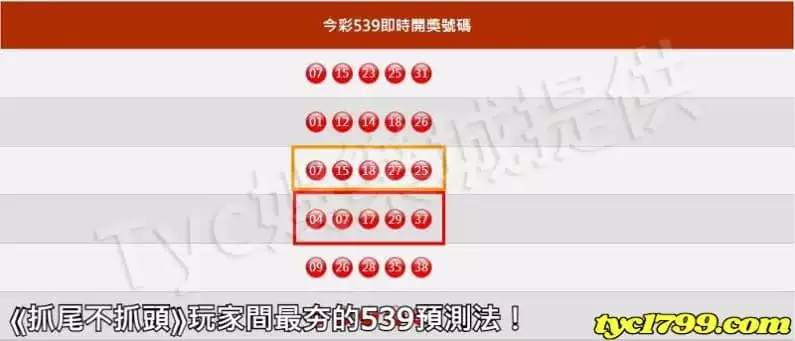 ⟪抓尾不抓頭⟫玩家間最夯的539預測方法！