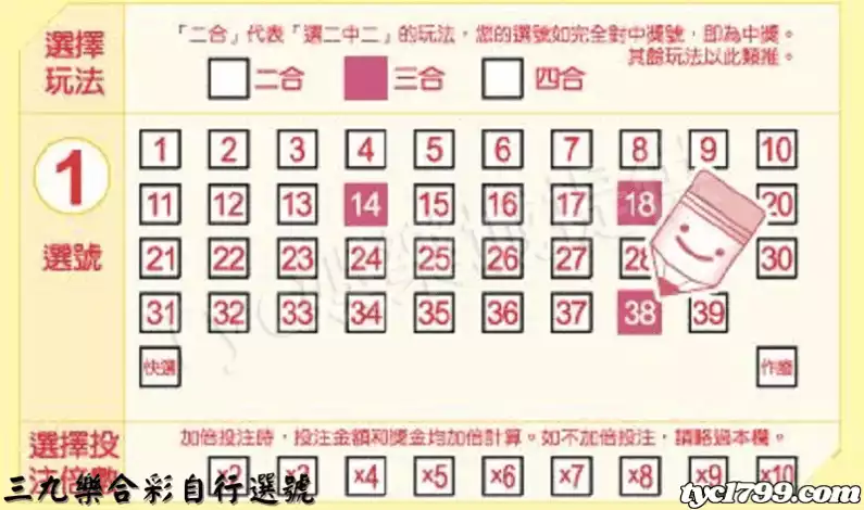 三九樂合彩自行選號