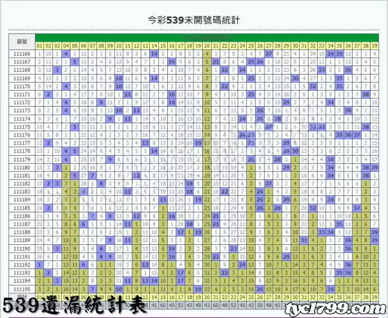 539遺漏統計表
