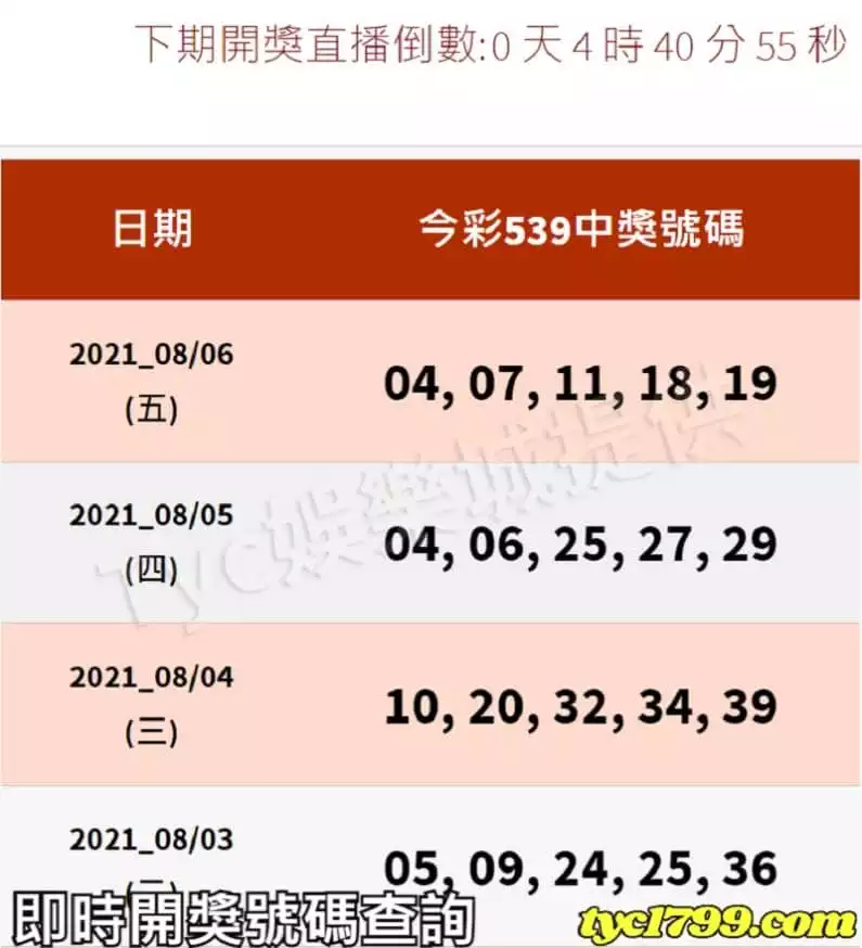 即時開獎號碼查詢