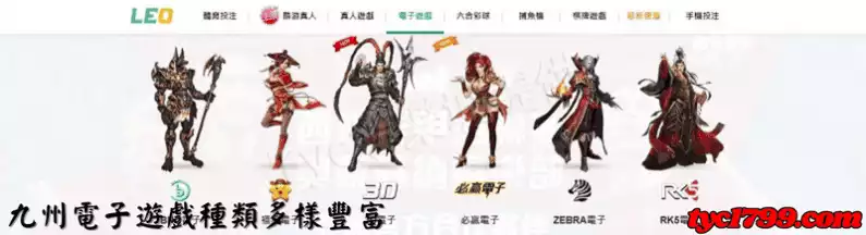 九州電子遊戲種類多樣豐富