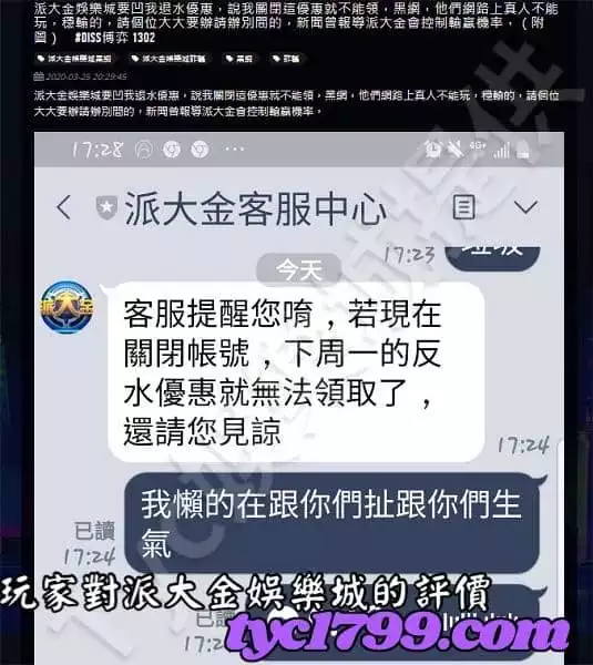 玩家對派大金娛樂城的評價
