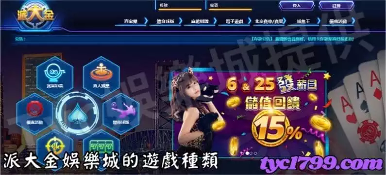 派大金娛樂城的遊戲種類
