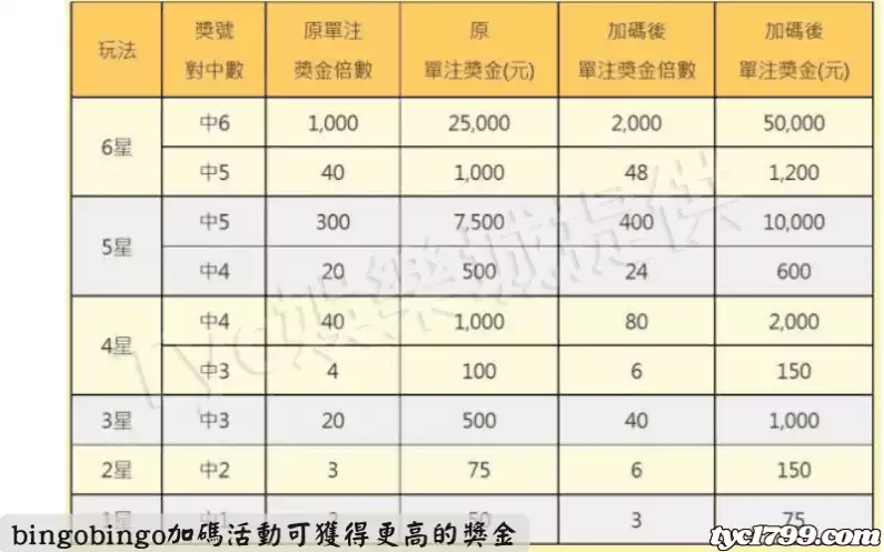 bingobingo加碼活動可獲得更高的獎金